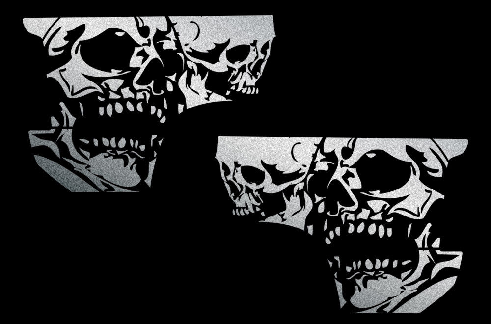 Custom Double Skull Body Graphics Decal Kit - Click Image to Close